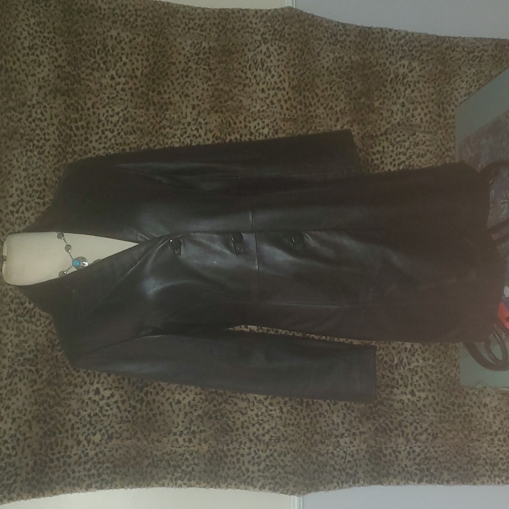 Women's full length leather jacket